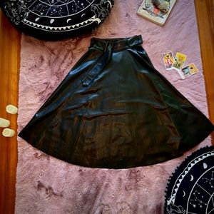 Zara 🖤 Black Pleather Circle Skirt ✨ Size Small